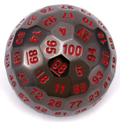 Hymgho Dice: 50mm D100 Titan's Fist Black w/ Blood Metal BRD10007